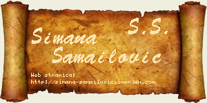 Simana Samailović vizit kartica